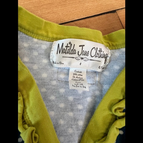 Matilda Jane blue polka dot cardigan sweater - Picture 2 of 5